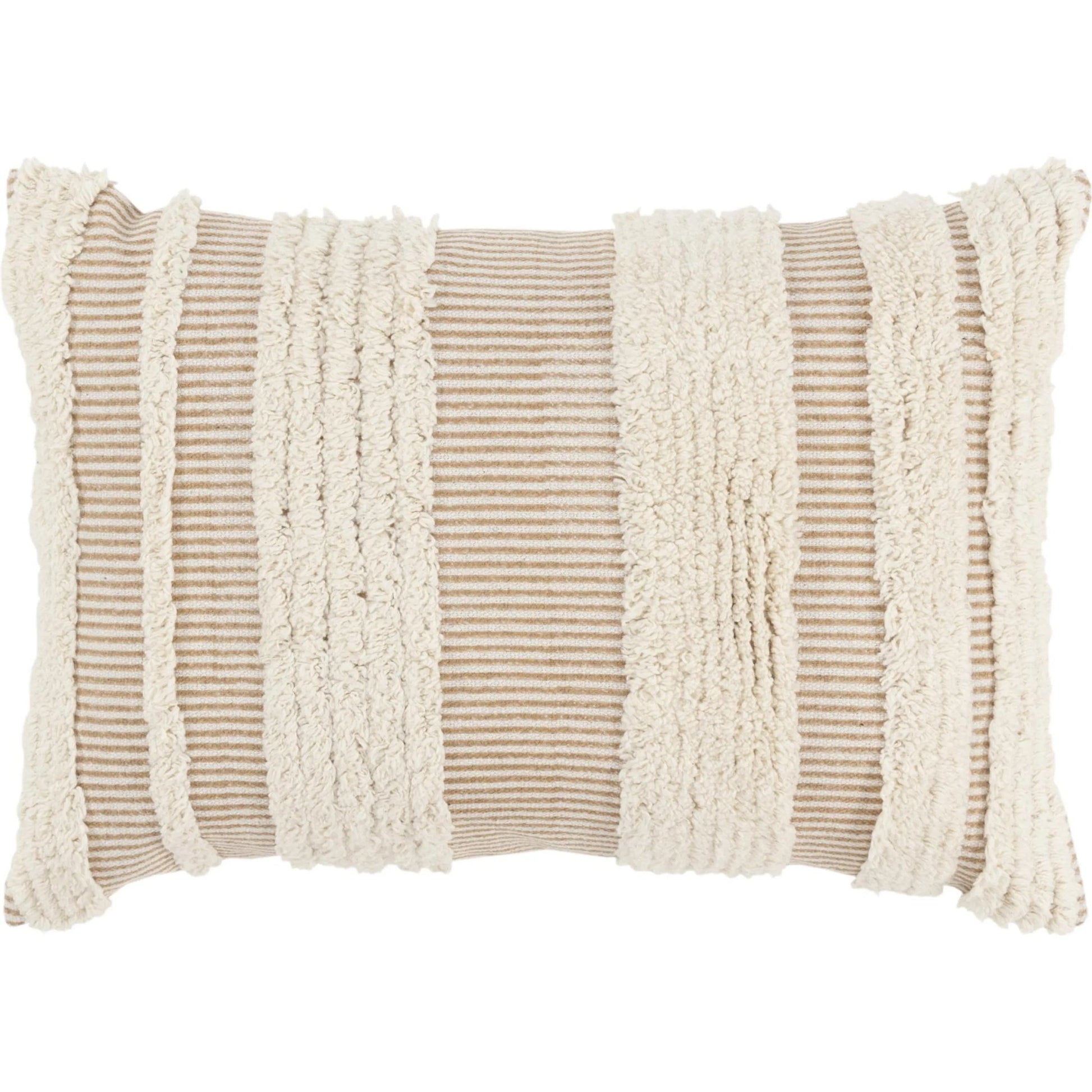 Modoc Pillow by HedgeApple Essentials in dark beige, ivory. Made from cotton, polyester in a rustic style.