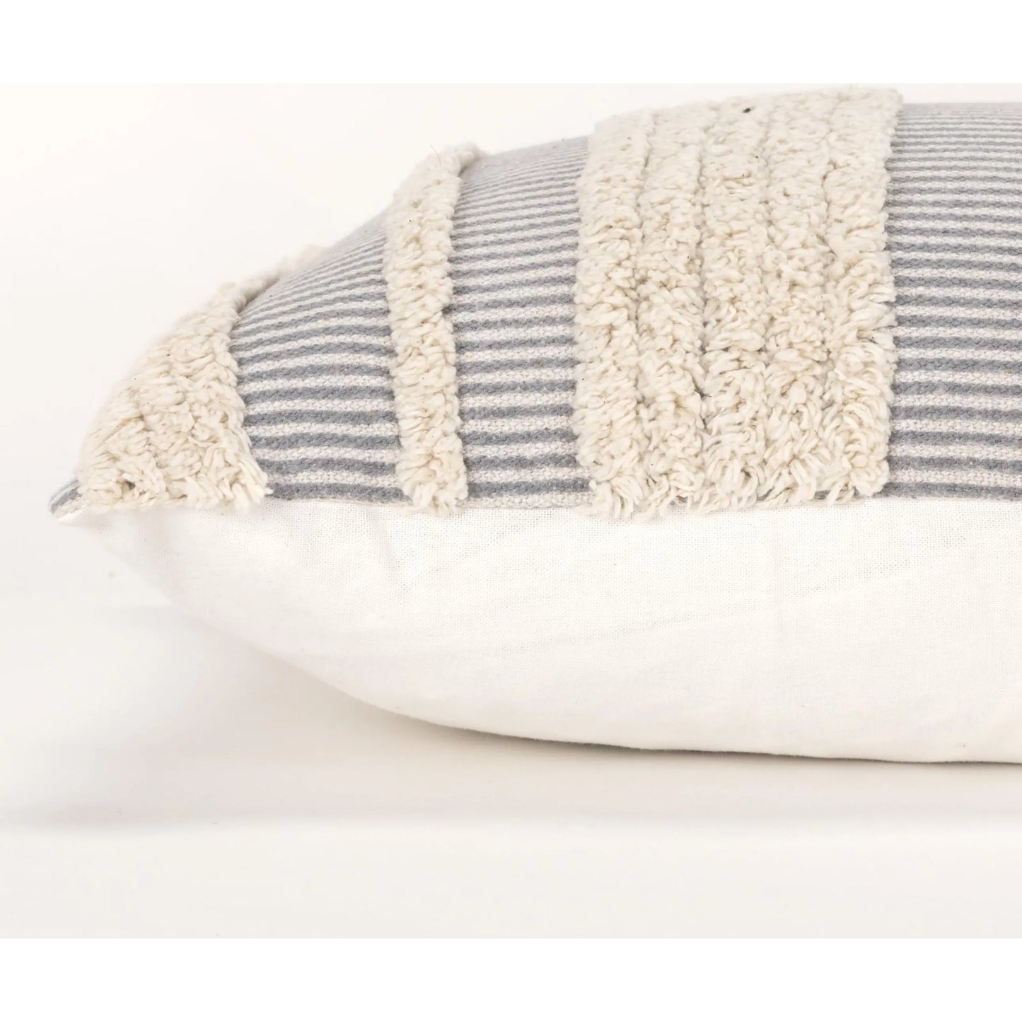 003 SI-2438754 | Closeup | Bennington Pillow by HedgeApple Essentials in grey. Made from cotton, polyester in a transitional style.