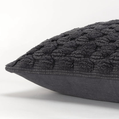 Willacy Pillow by HedgeApple Essentials in charcoal grey, charcoal, grey. Made from cotton in a eclectic & global style.