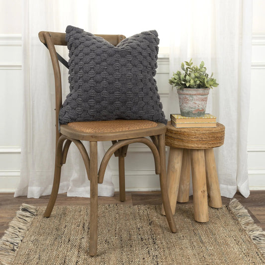 Willacy Pillow by HedgeApple Essentials in charcoal grey, charcoal, grey. Made from cotton in a unique style.