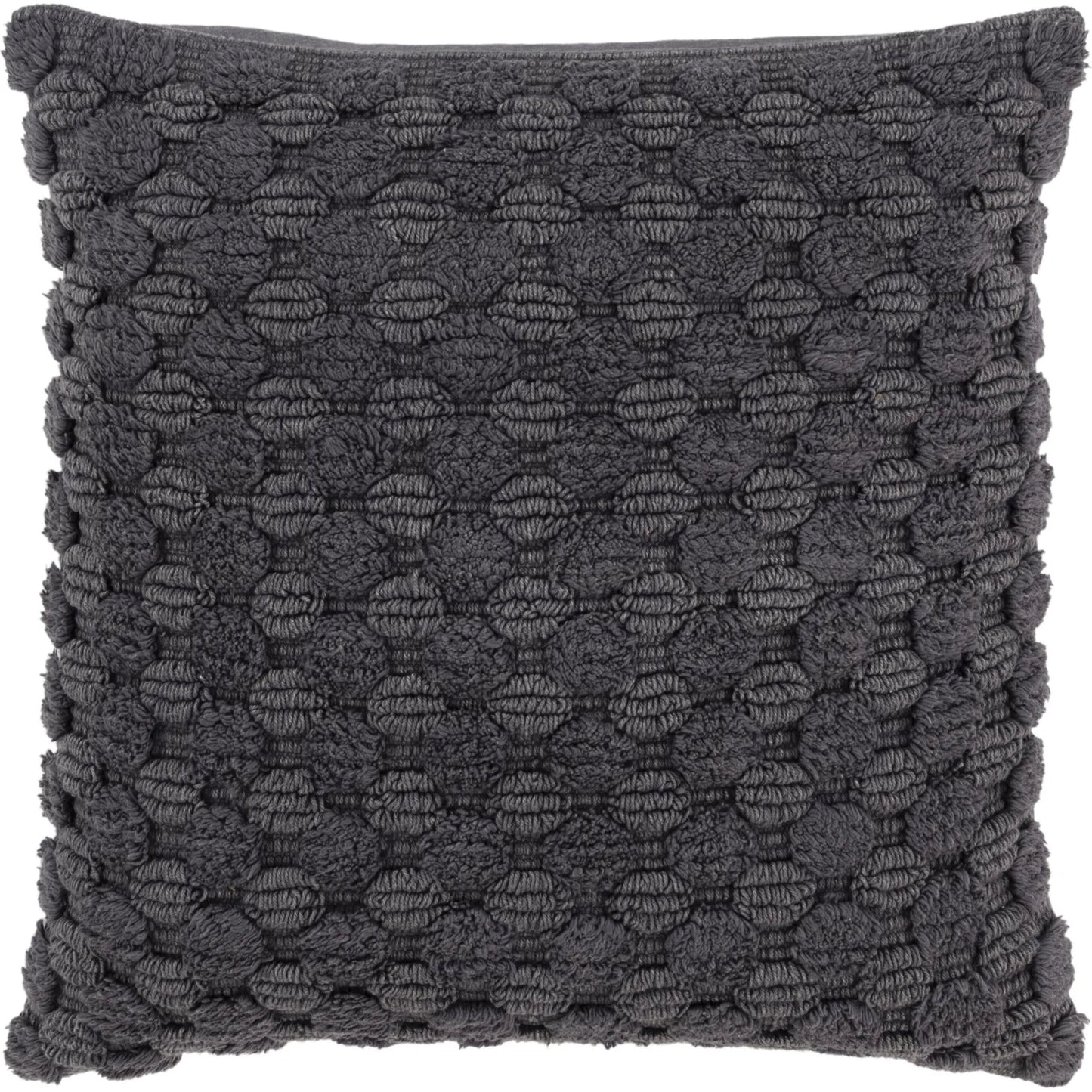 001 SI-2438547 | Primary Silo | Willacy Pillow by HedgeApple Essentials in charcoal grey, charcoal, grey. Made from cotton in a eclectic & global style.
