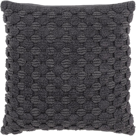 Willacy Pillow by HedgeApple Essentials in charcoal grey, charcoal, grey. Made from cotton in a unique style.