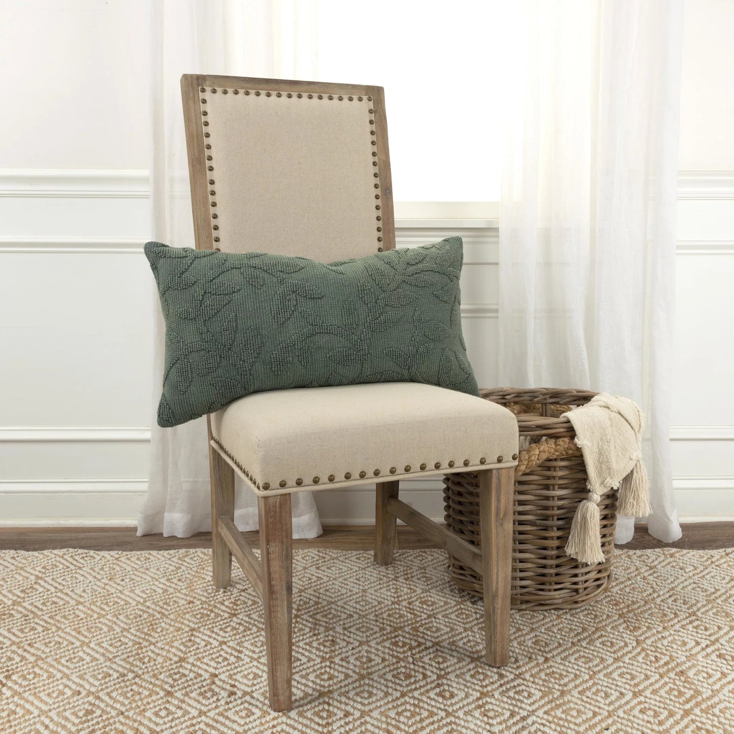 004 SI-2438695 | Lifestyle | Utuado Pillow by HedgeApple Essentials in green. Made from cotton in a eclectic & global style.