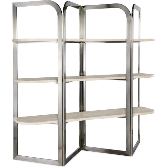 Modern Mood Etagere by Hooker Furniture. Made from oak veneers, metal in a modern style.
