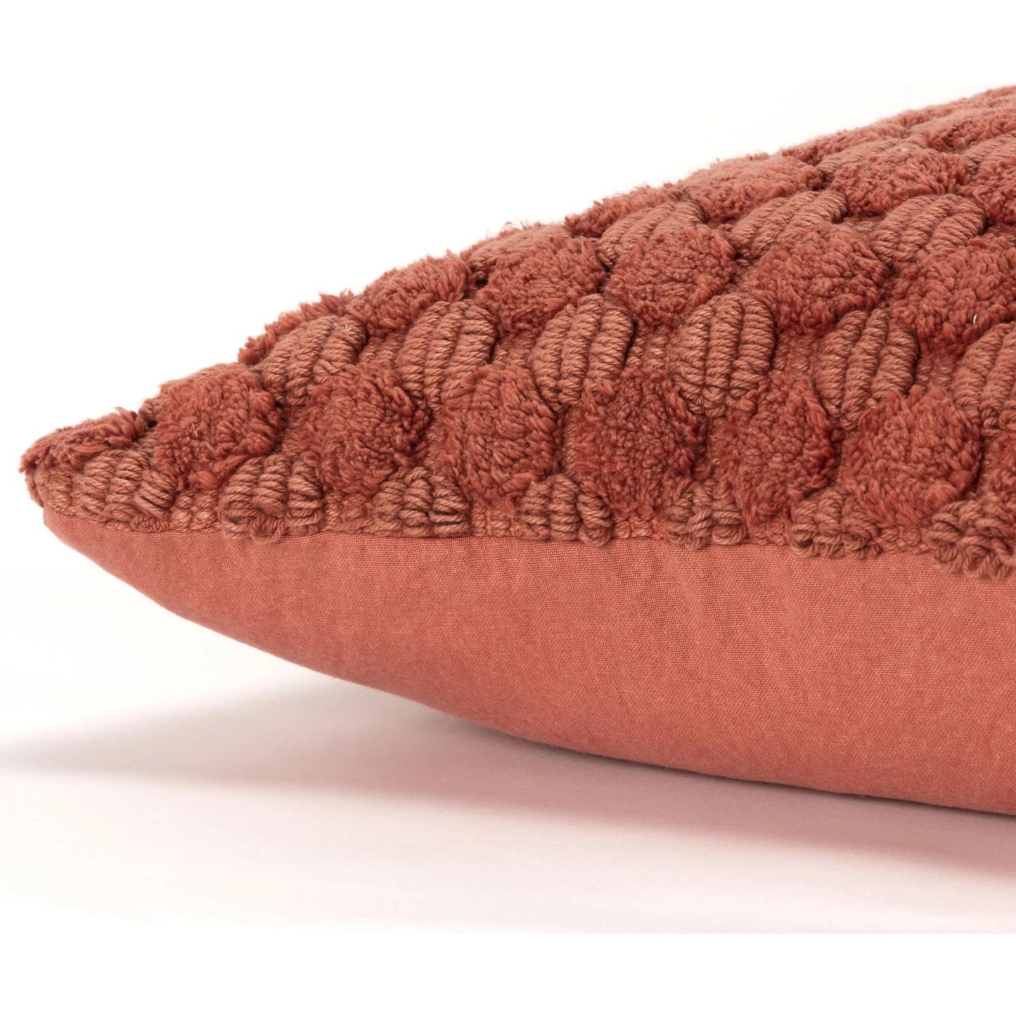 003 SI-2438545 | Closeup | Doddridge Pillow by HedgeApple Essentials in burnt orange, brick, terra cotta. Made from cotton in a eclectic & global style.