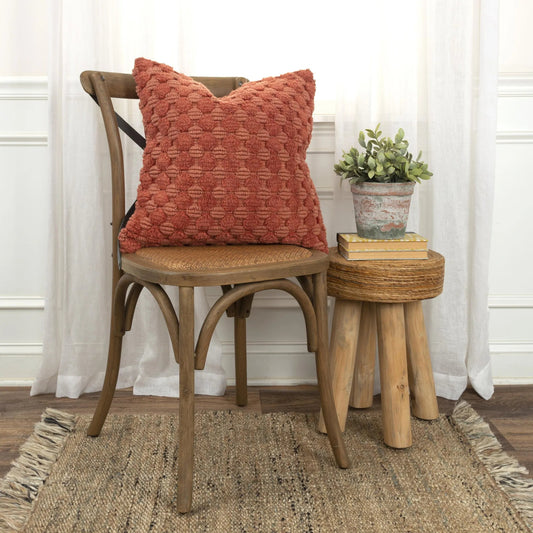Doddridge Pillow by HedgeApple Essentials in burnt orange, brick, terra cotta. Made from cotton in a unique style.
