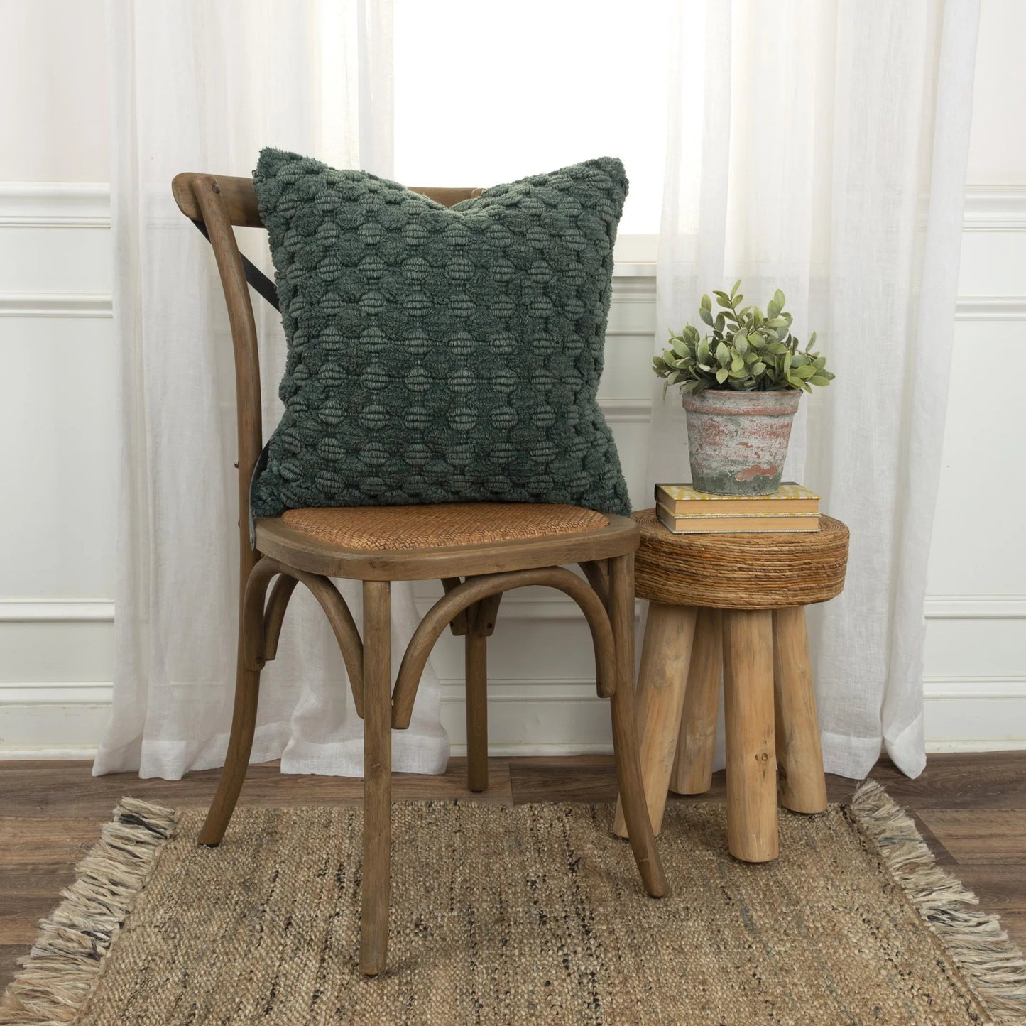 004 SI-2438823 | Lifestyle | Athens Pillow by HedgeApple Essentials in muted forest green. Made from cotton in a eclectic & global style.