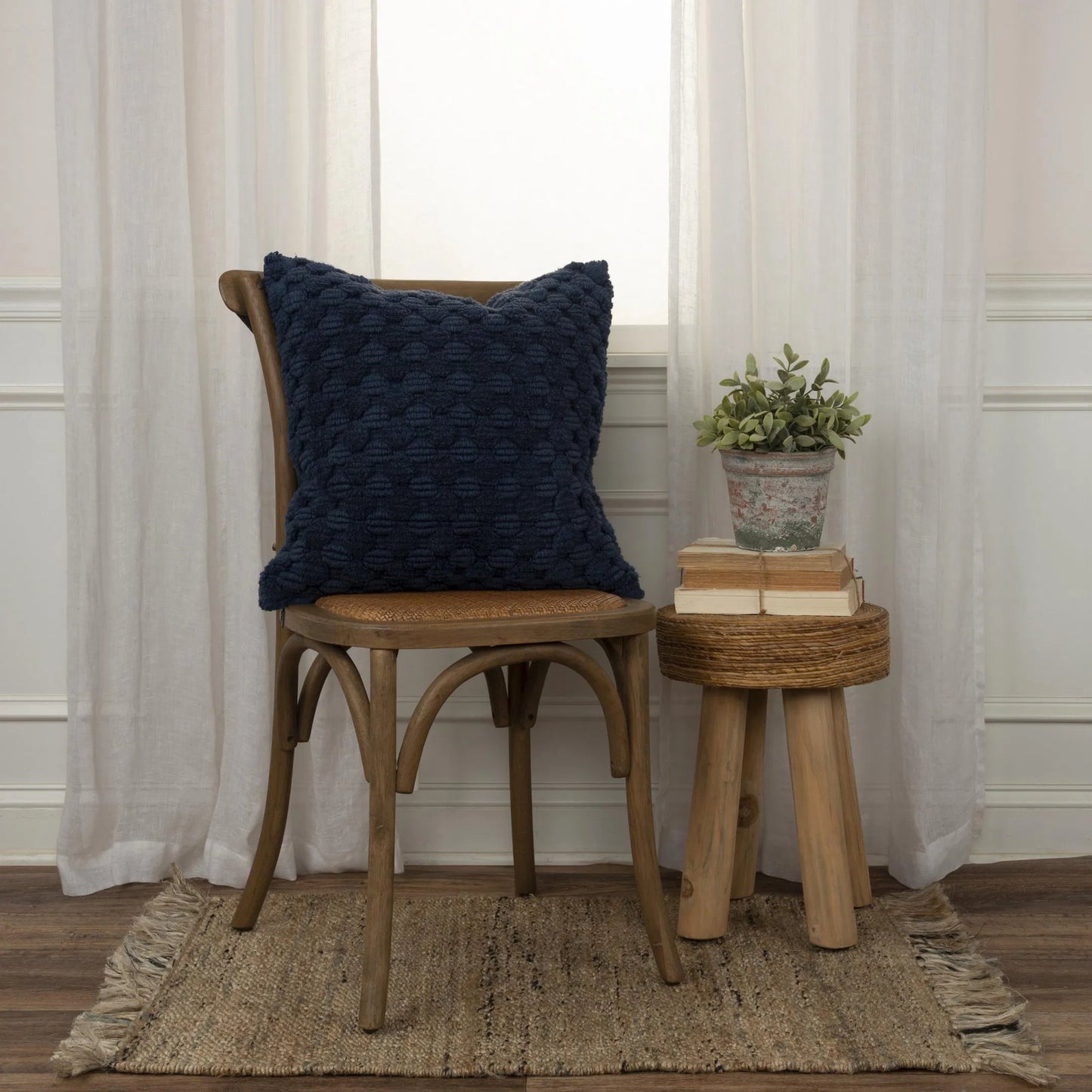004 SI-2438452 | Lifestyle | Boone Pillow by HedgeApple Essentials in blue, navy, dark blue. Made from cotton in a eclectic & global style.