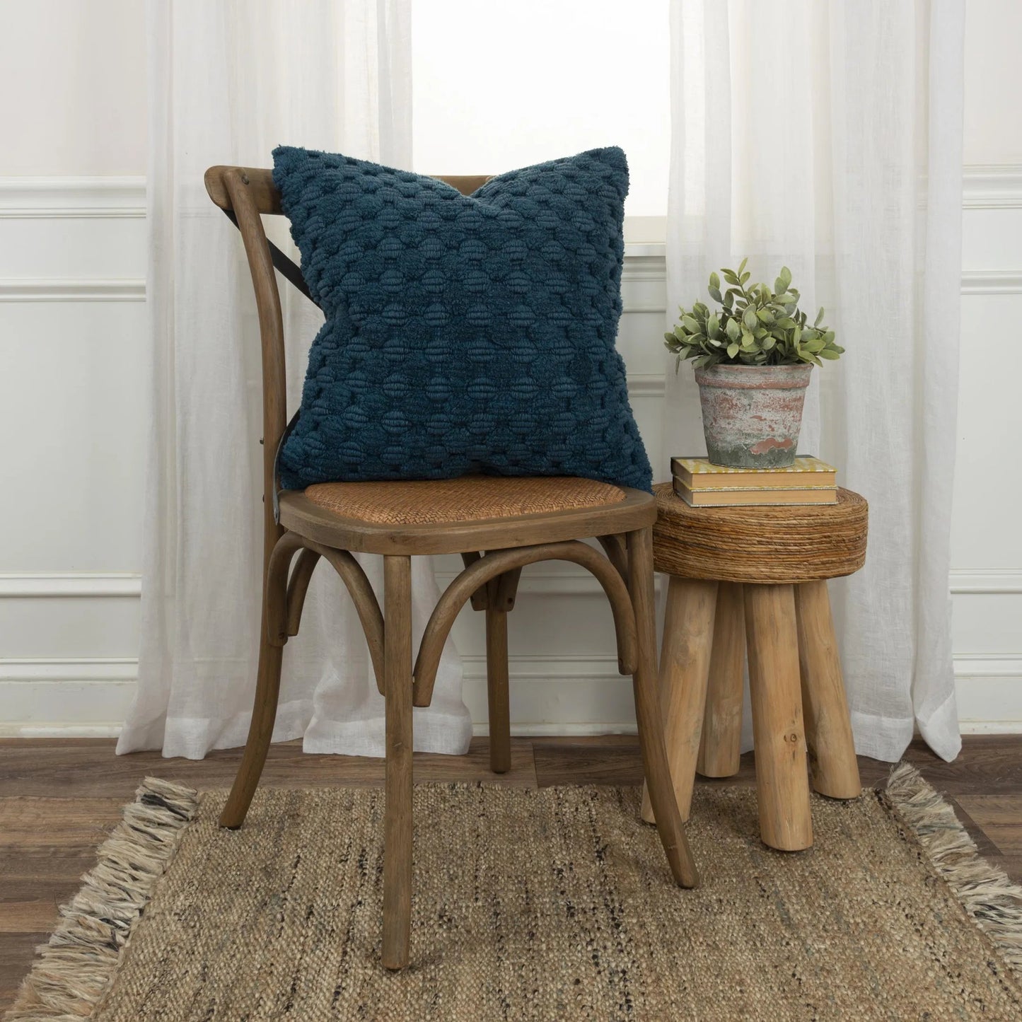 004 SI-2438967 | Lifestyle | Dover Pillow by HedgeApple Essentials in teal. Made from cotton in a eclectic & global style.
