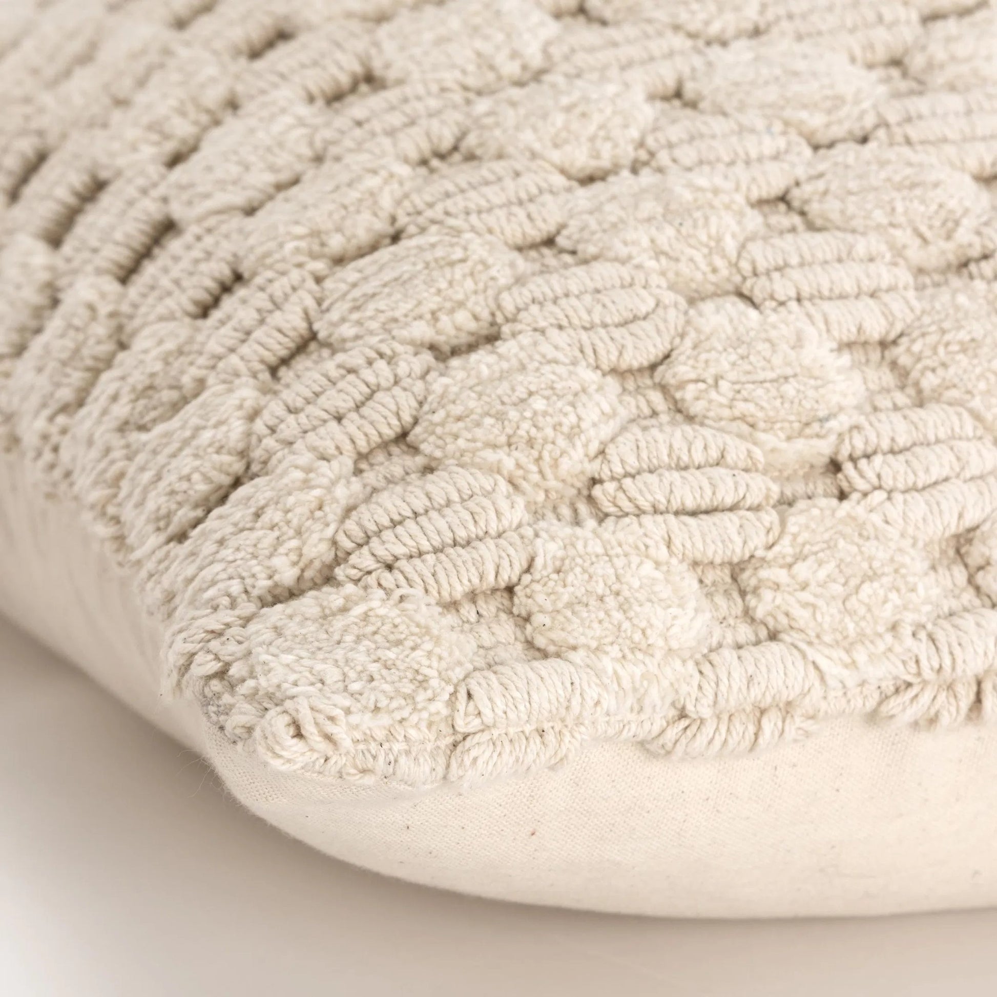 Lamar Pillow by HedgeApple Essentials in beige. Made from cotton in a transitional style.