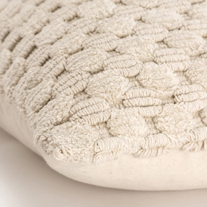 Lamar Pillow by HedgeApple Essentials in beige. Made from cotton in a transitional style.