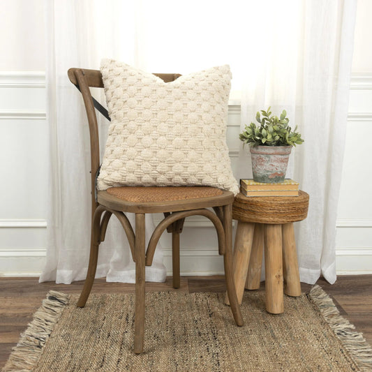 Lamar Pillow by HedgeApple Essentials in beige. Made from cotton in a unique style.