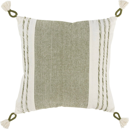 Kiowa Pillow by HedgeApple Essentials in soft green, green, moss green, white. Made from cotton in a unique style.