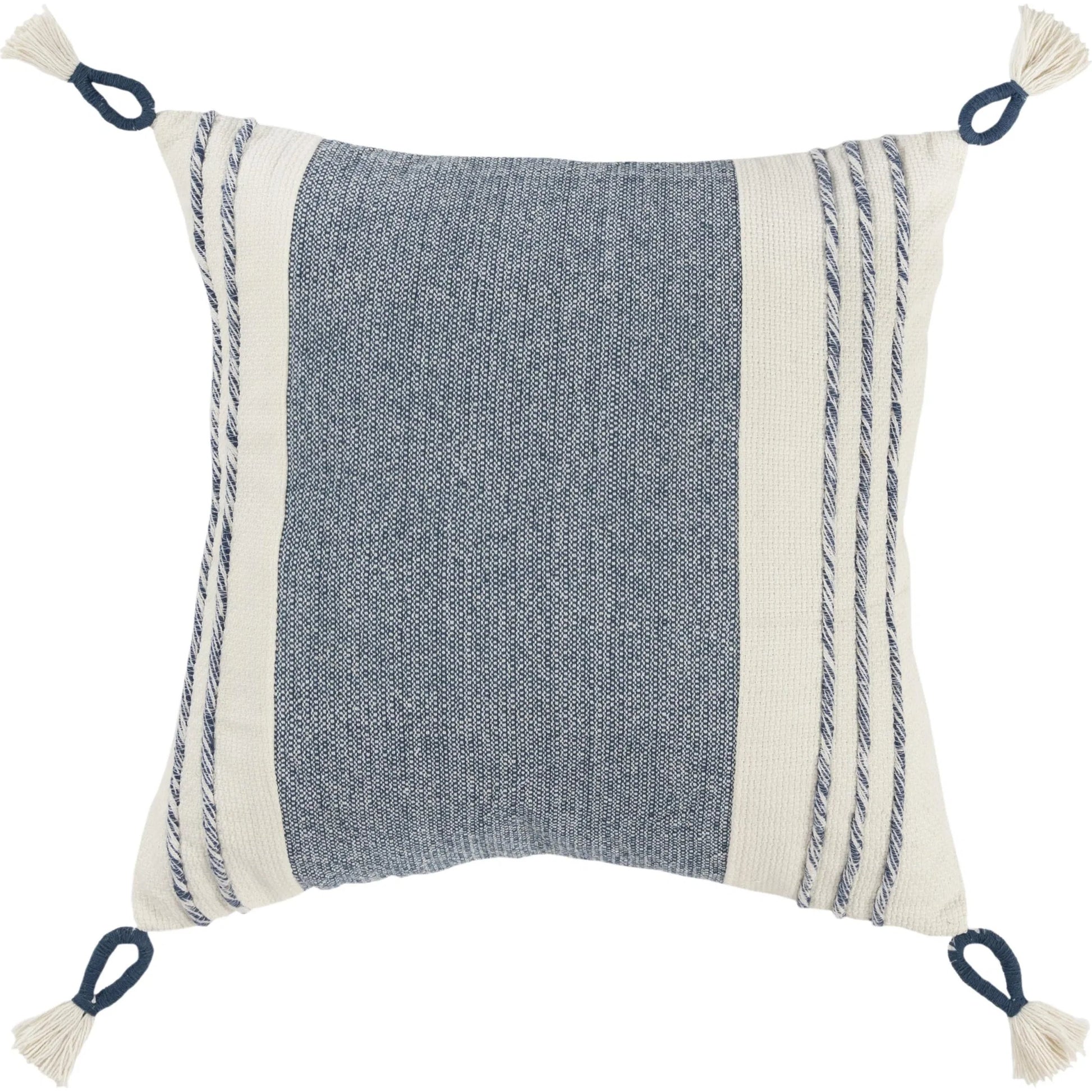 Sandusky Pillow by HedgeApple Essentials in navy, white. Made from cotton in a transitional style.