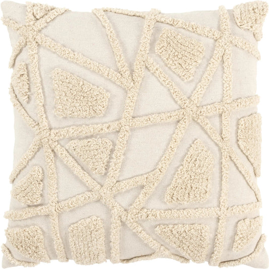 Agnes Pillow by HedgeApple Essentials in beige. Made from polyester, cotton, polyester, rayon in a unique style.