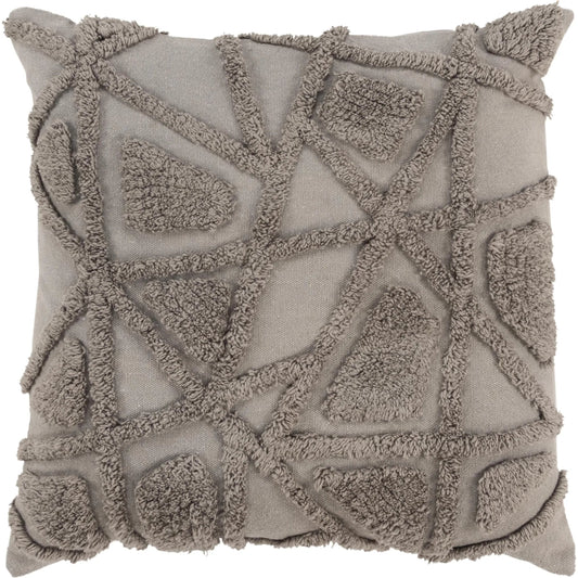 Edmunds Pillow by HedgeApple Essentials in grey. Made from polyester, cotton, polyester, rayon in a unique style.