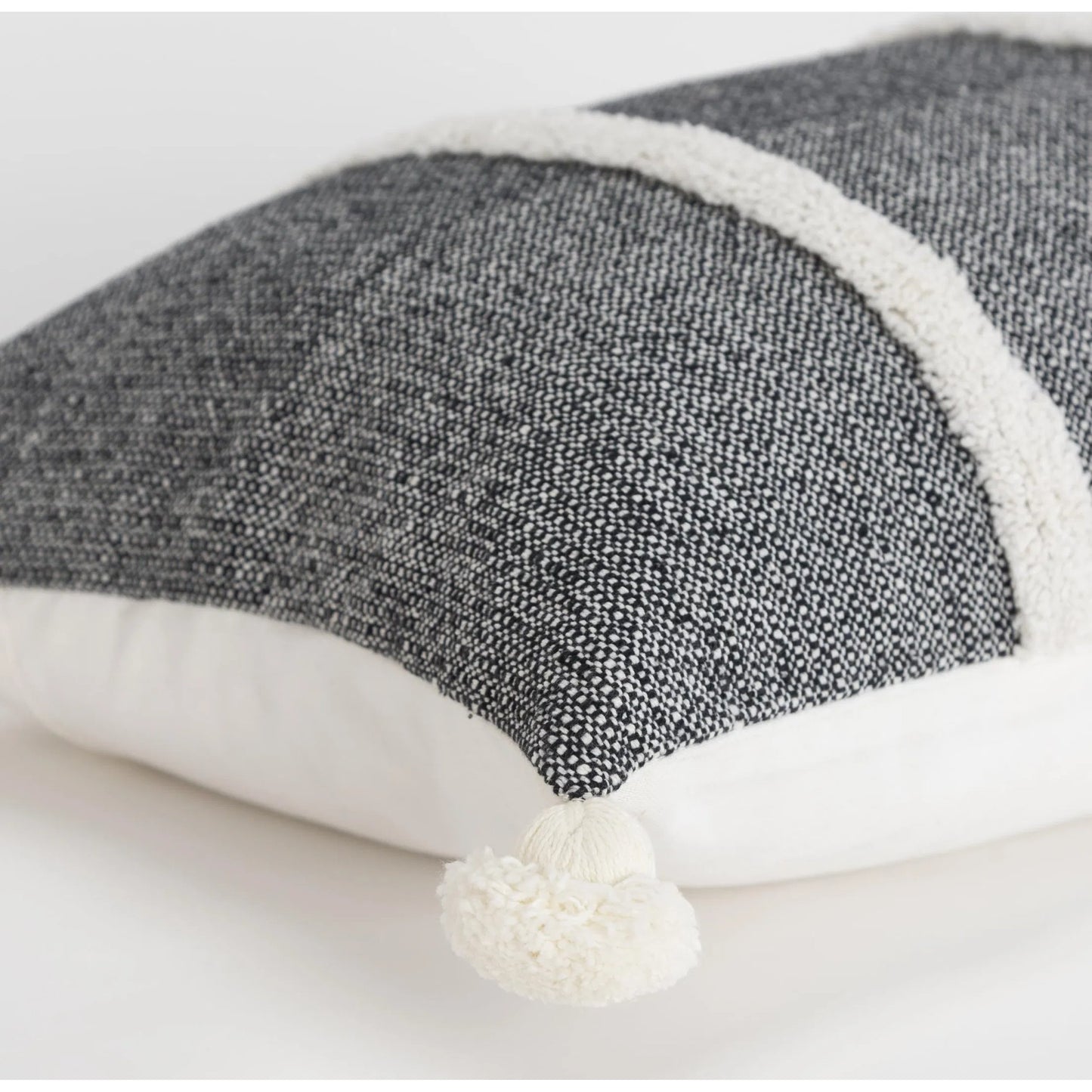 001 SI-2438427 | Closeup | Alta Pillow by HedgeApple Essentials in black. Made from cotton in a transitional style.
