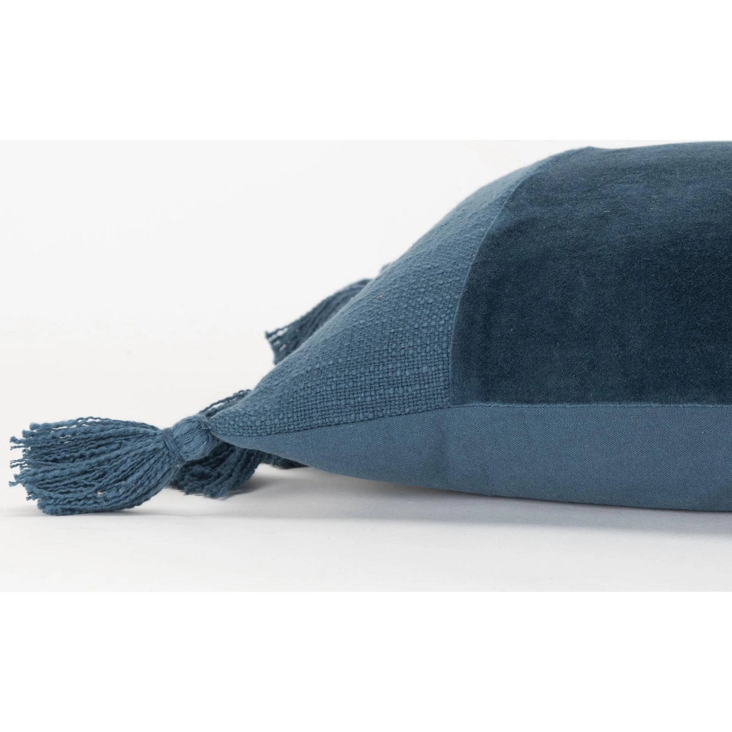 003 SI-2438968 | Closeup | Attica Pillow by HedgeApple Essentials in teal, dark teal. Made from polyester, cotton velvet in a modern style.