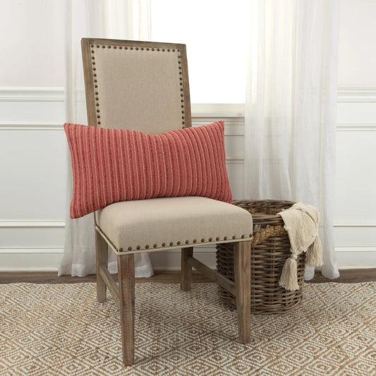 Stanislaus Pillow by HedgeApple Essentials in coral. Made from cotton, viscose in a unique style.