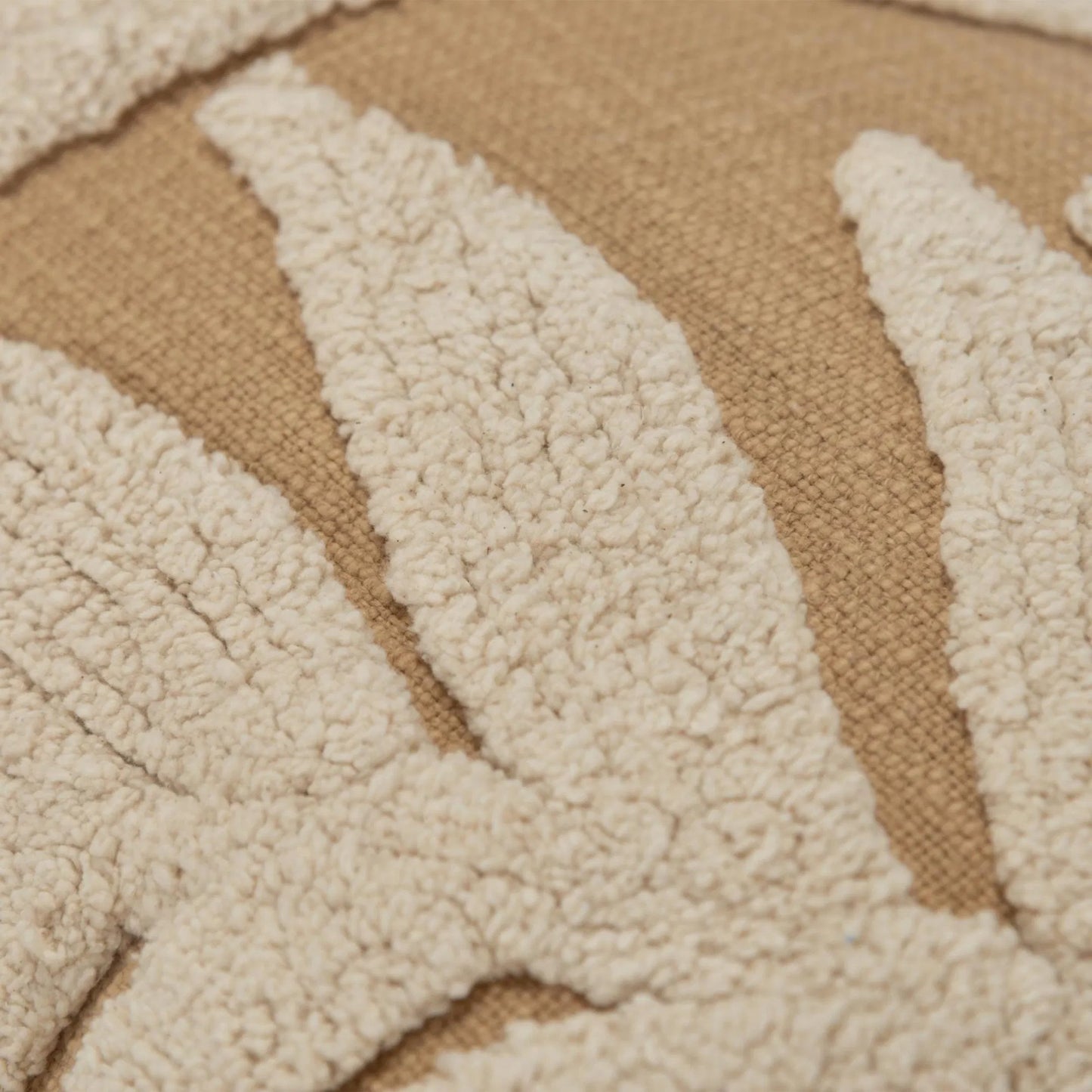 002 SI-2438481 | Closeup | Shawano Pillow by HedgeApple Essentials in brown, gold. Made from cotton, polyester in a coastal style.