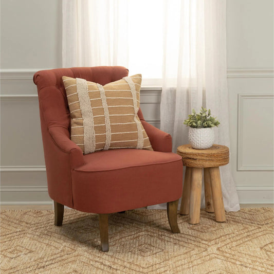 Levy Pillow by HedgeApple Essentials in brown, tan, gold. Made from polyester, cotton in a unique style.