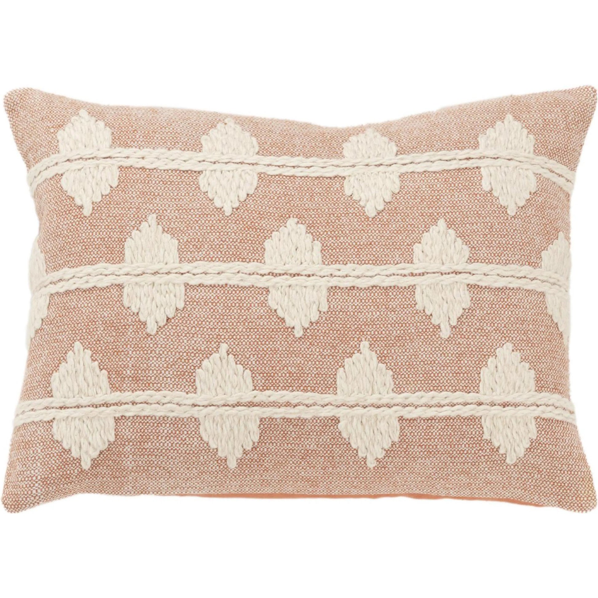 Cape Pillow by HedgeApple Essentials in pink, orange, coral. Made from cotton in a rustic style.