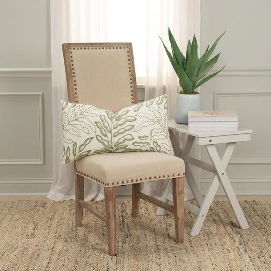 Villalba Pillow by HedgeApple Essentials in green, ivory. Made from cotton, polyester in a unique style.