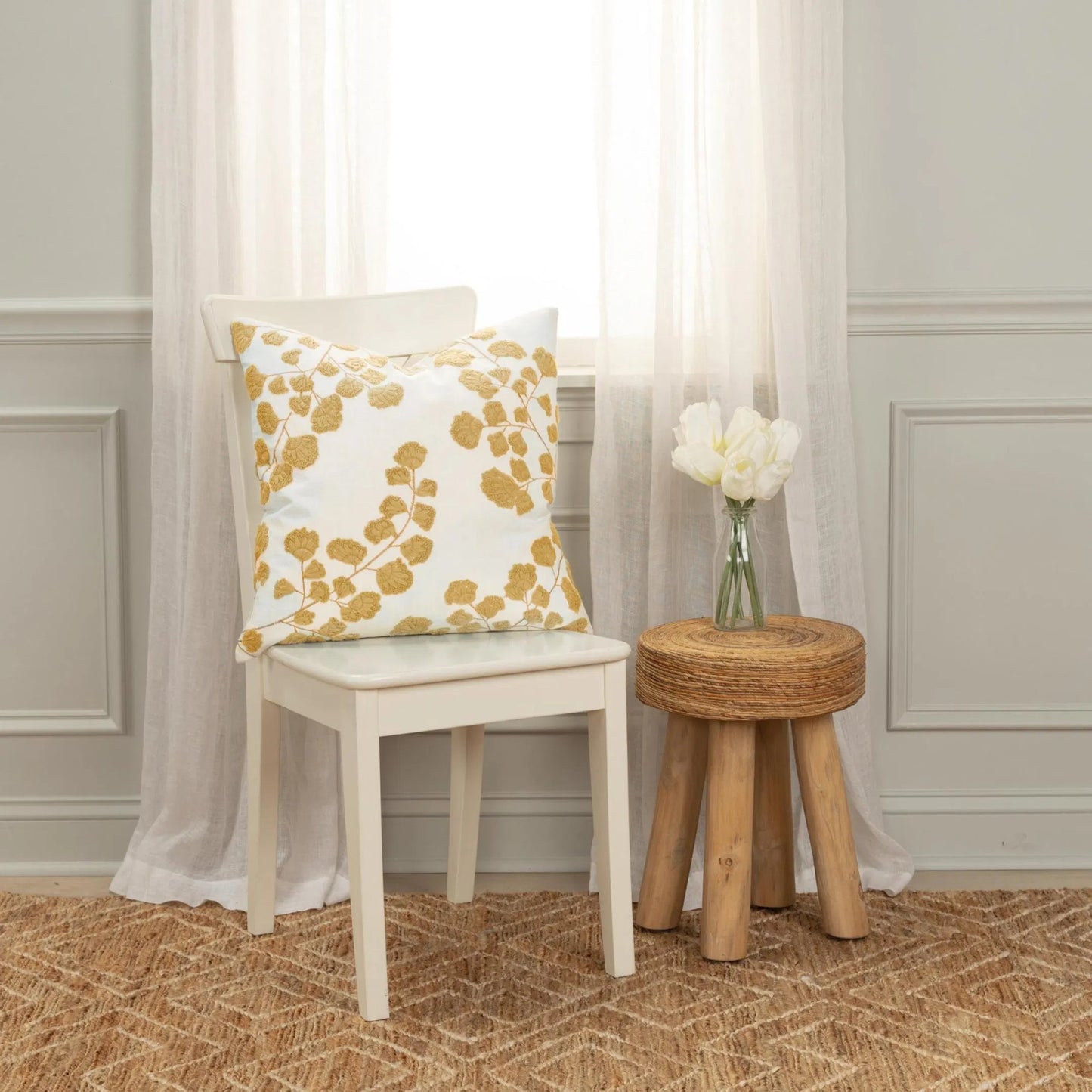 004 SI-2438665 | Lifestyle | Elko Pillow by HedgeApple Essentials in gold, yellow, ivory. Made from cotton, polyester in a eclectic & global style.