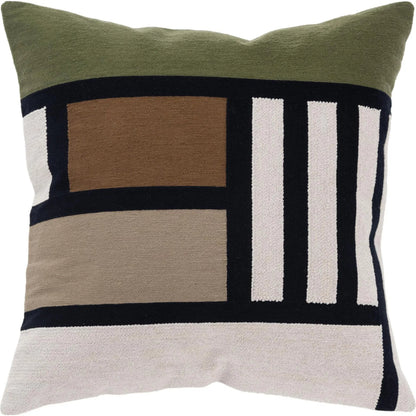Powell Pillow by HedgeApple Essentials in brown, green, tan, black, ivory. Made from cotton, polyester in a eclectic & global style.
