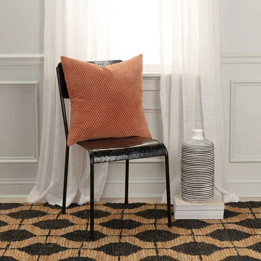 Hale Pillow by HedgeApple Essentials in orange. Made from cotton in a unique style.