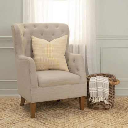 Odessa Pillow by HedgeApple Essentials in yellow, cream. Made from cotton in a transitional style.