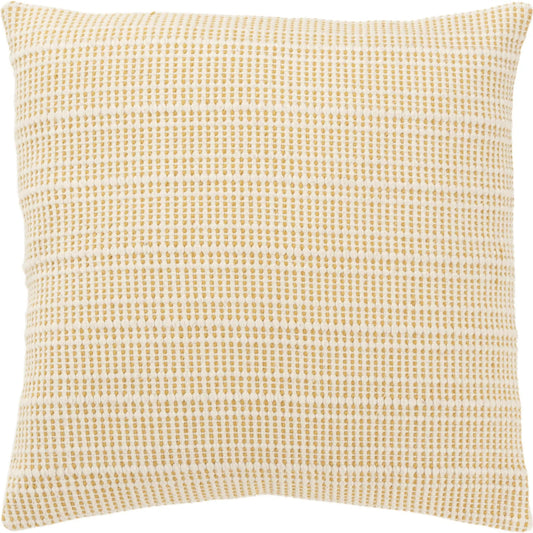 Odessa Pillow by HedgeApple Essentials in yellow, cream. Made from cotton in a unique style.