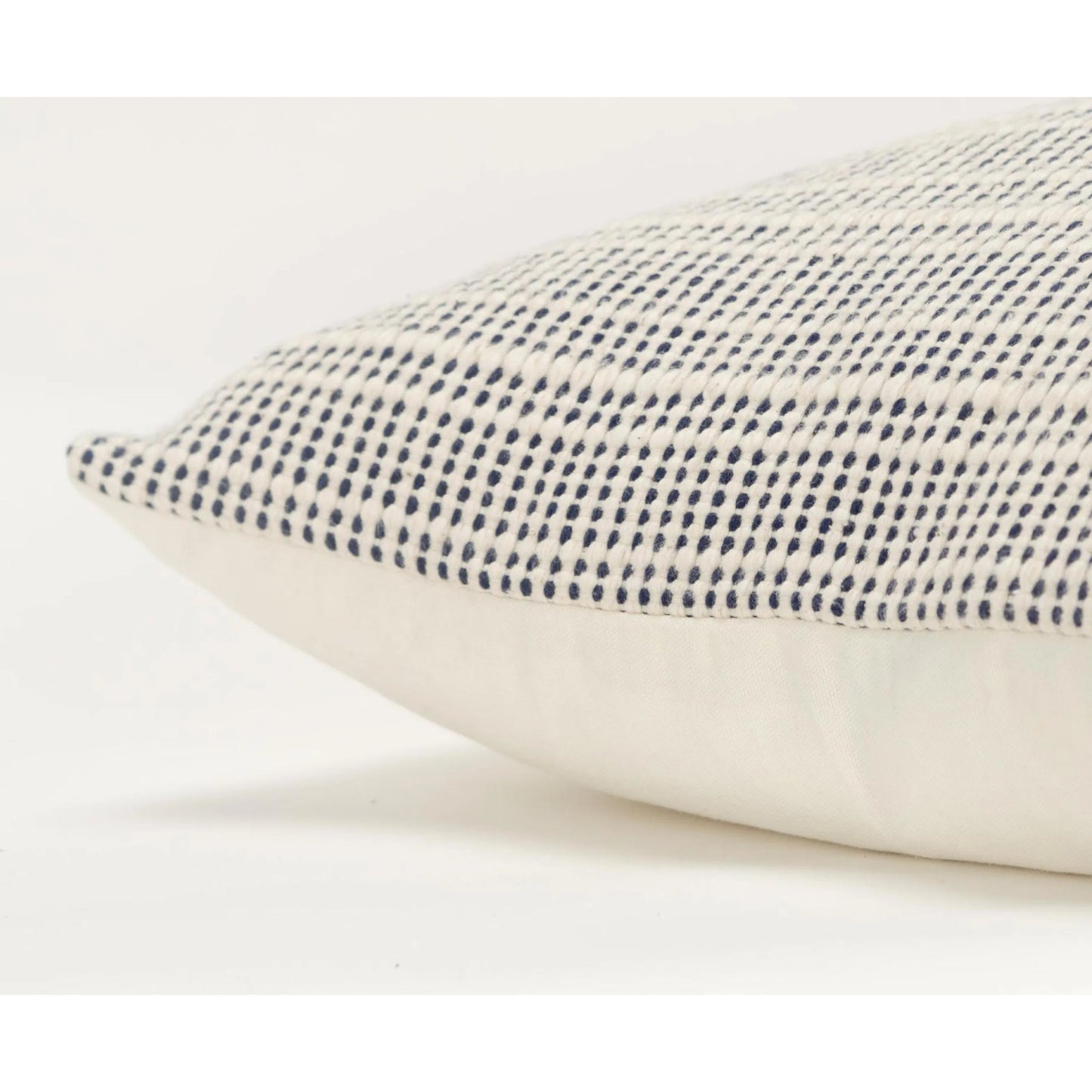003 SI-2438831 | Closeup | Treutlen Pillow by HedgeApple Essentials in navy, yellow, cream. Made from cotton in a transitional style.