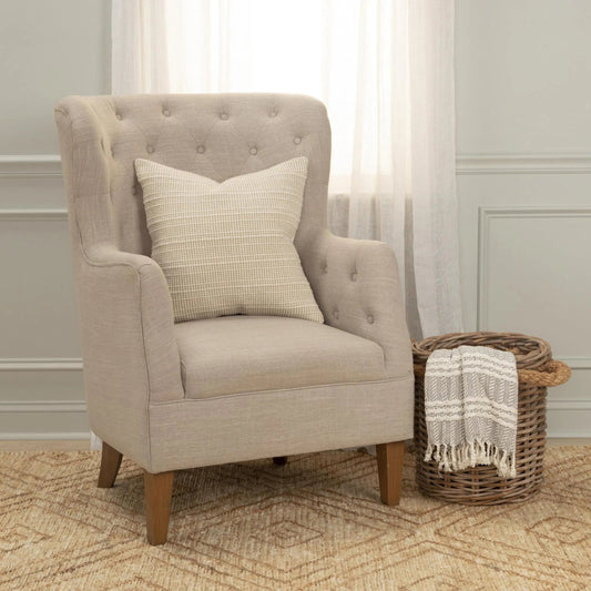 Pierce Pillow by HedgeApple Essentials in cream. Made from cotton in a unique style.