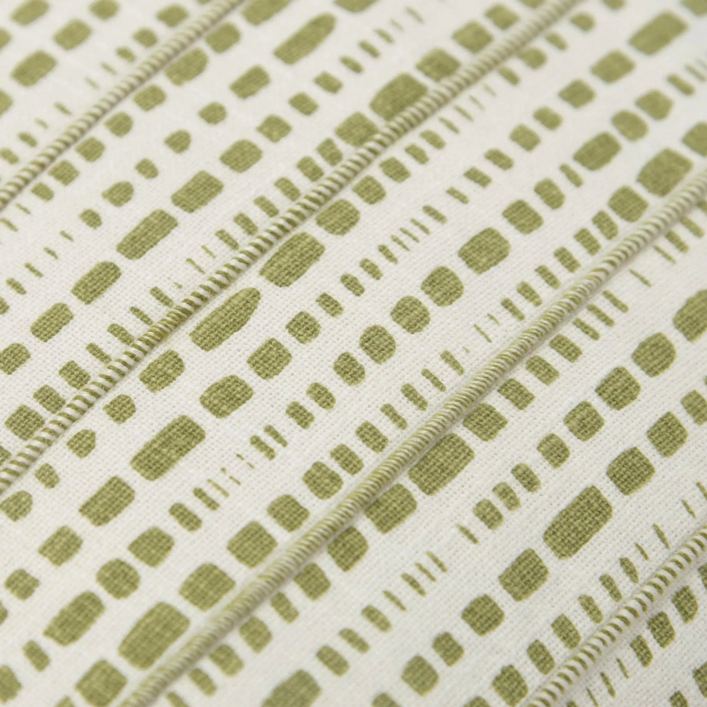 002 SI-2438700 | Closeup | Dukes Pillow by HedgeApple Essentials in green, ivory. Made from cotton in a transitional style.