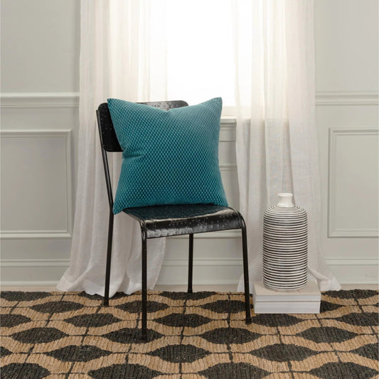 Webb Pillow by HedgeApple Essentials in teal. Made from cotton in a unique style.
