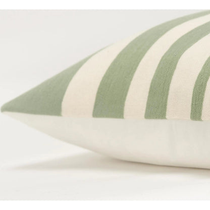 Pierceville Pillow by HedgeApple Essentials in green, white. Made from cotton, polyester in a transitional style.