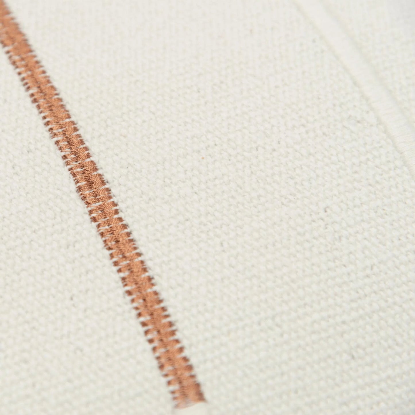 002 SI-2438484 | Closeup | Hockley Pillow by HedgeApple Essentials in camel, ivory. Made from cotton in a modern style.