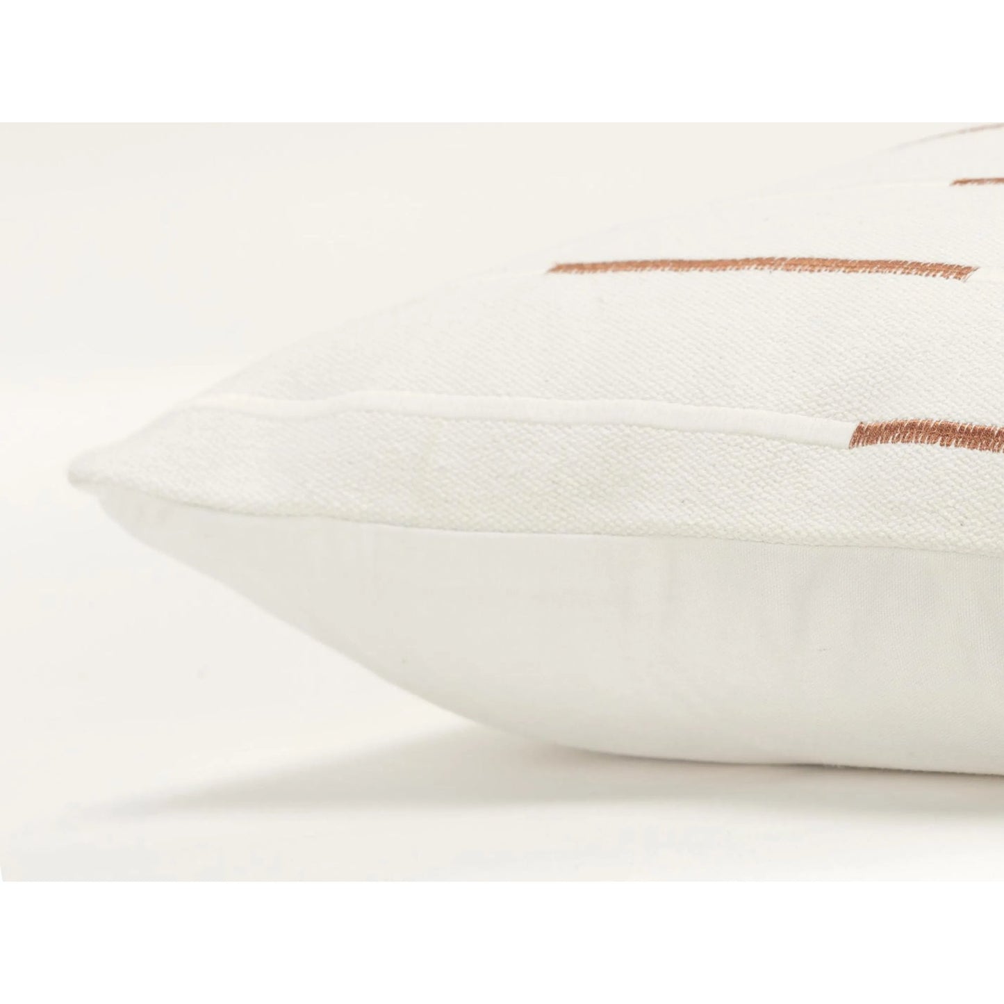 003 SI-2438484 | Closeup | Hockley Pillow by HedgeApple Essentials in camel, ivory. Made from cotton in a modern style.