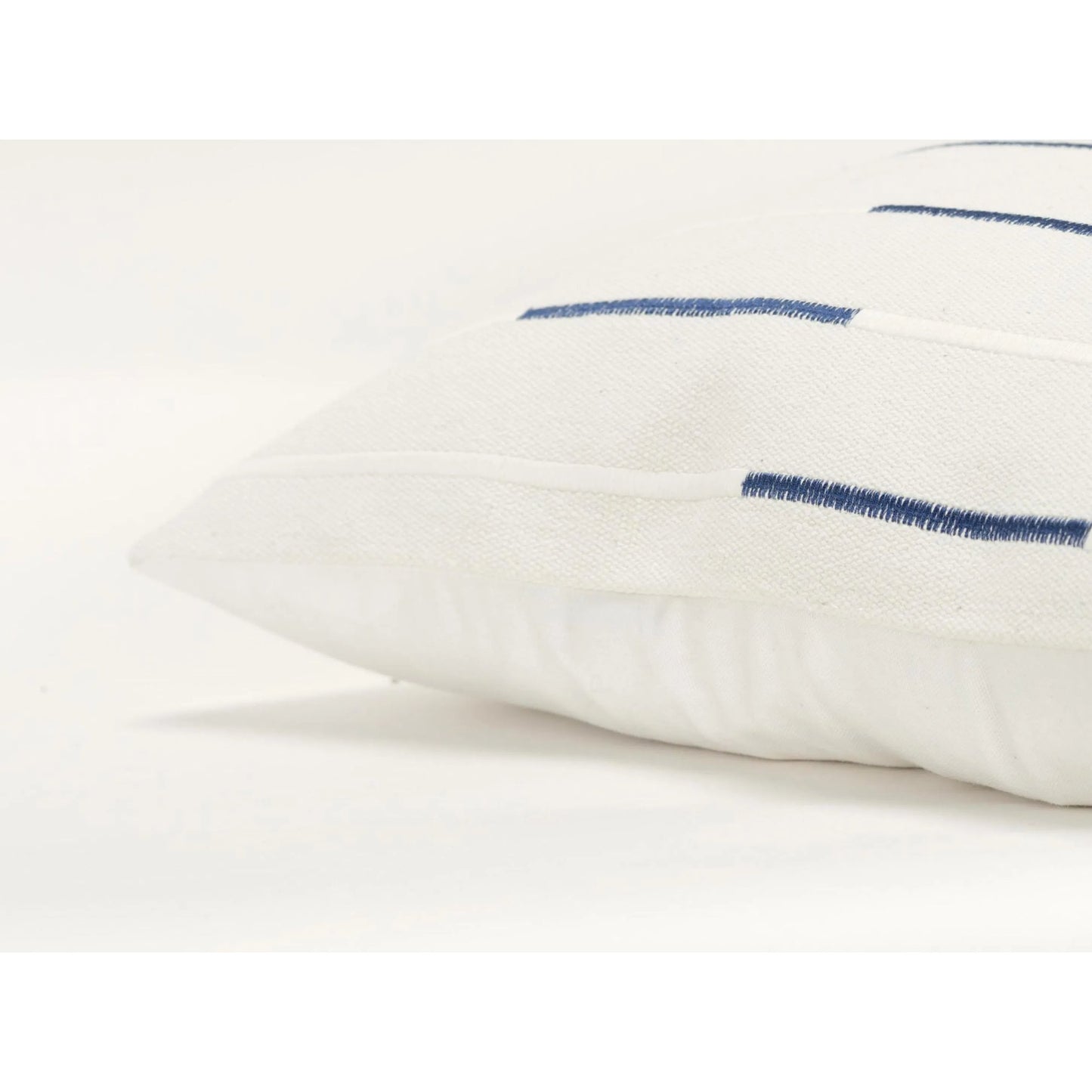 003 SI-2438604 | Closeup | Gooding Pillow by HedgeApple Essentials in navy blue, ivory. Made from cotton in a transitional style.