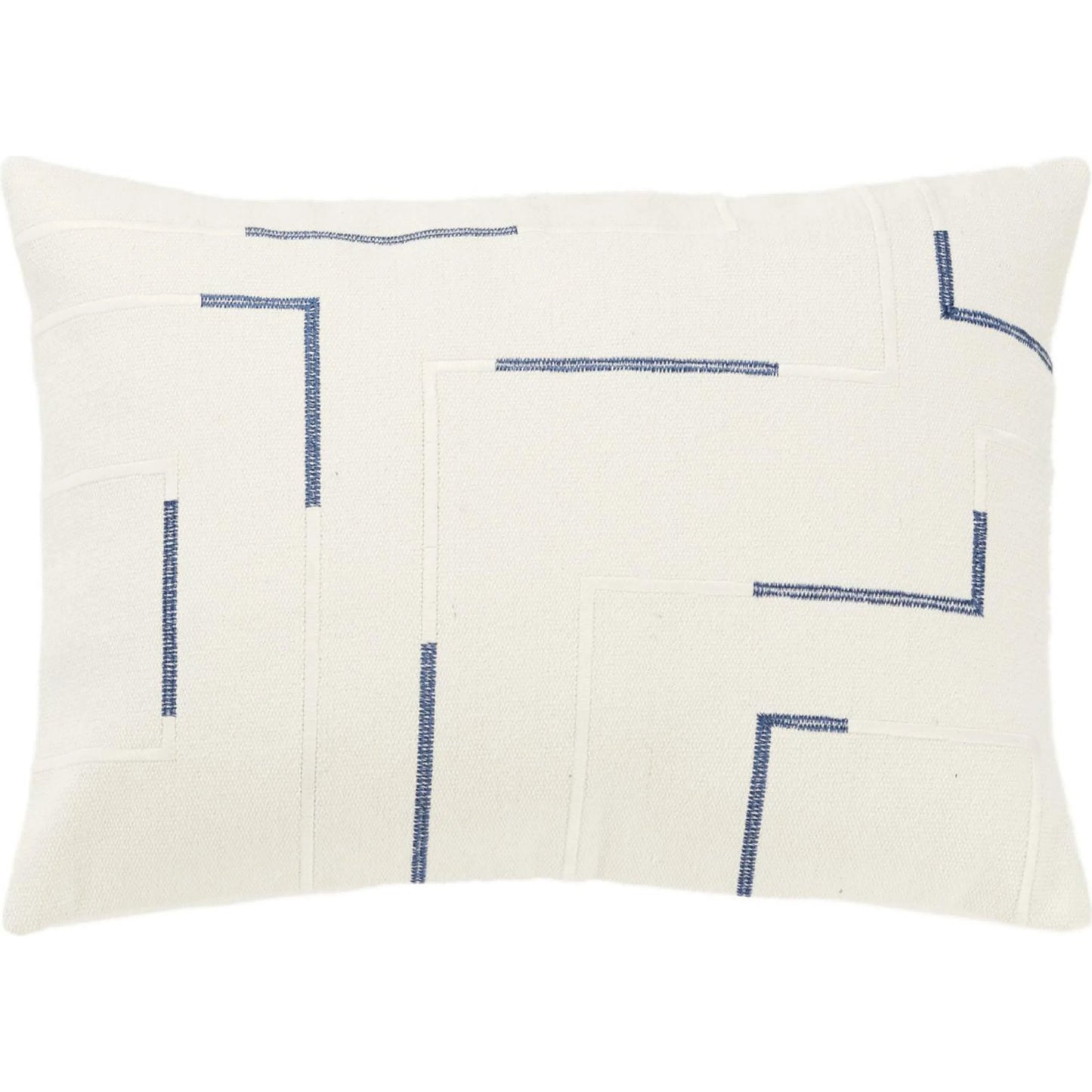 001 SI-2438605 | Primary Silo | Juana Pillow by HedgeApple Essentials in ivory, blue. Made from cotton in a transitional style.