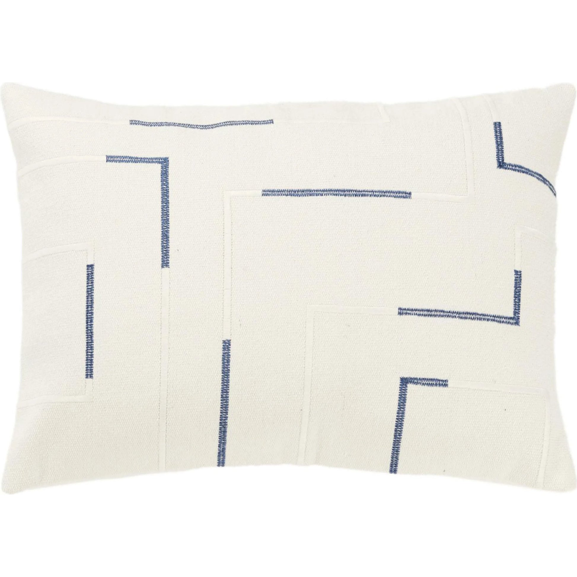 Juana Pillow by HedgeApple Essentials in ivory, blue. Made from cotton in a transitional style.