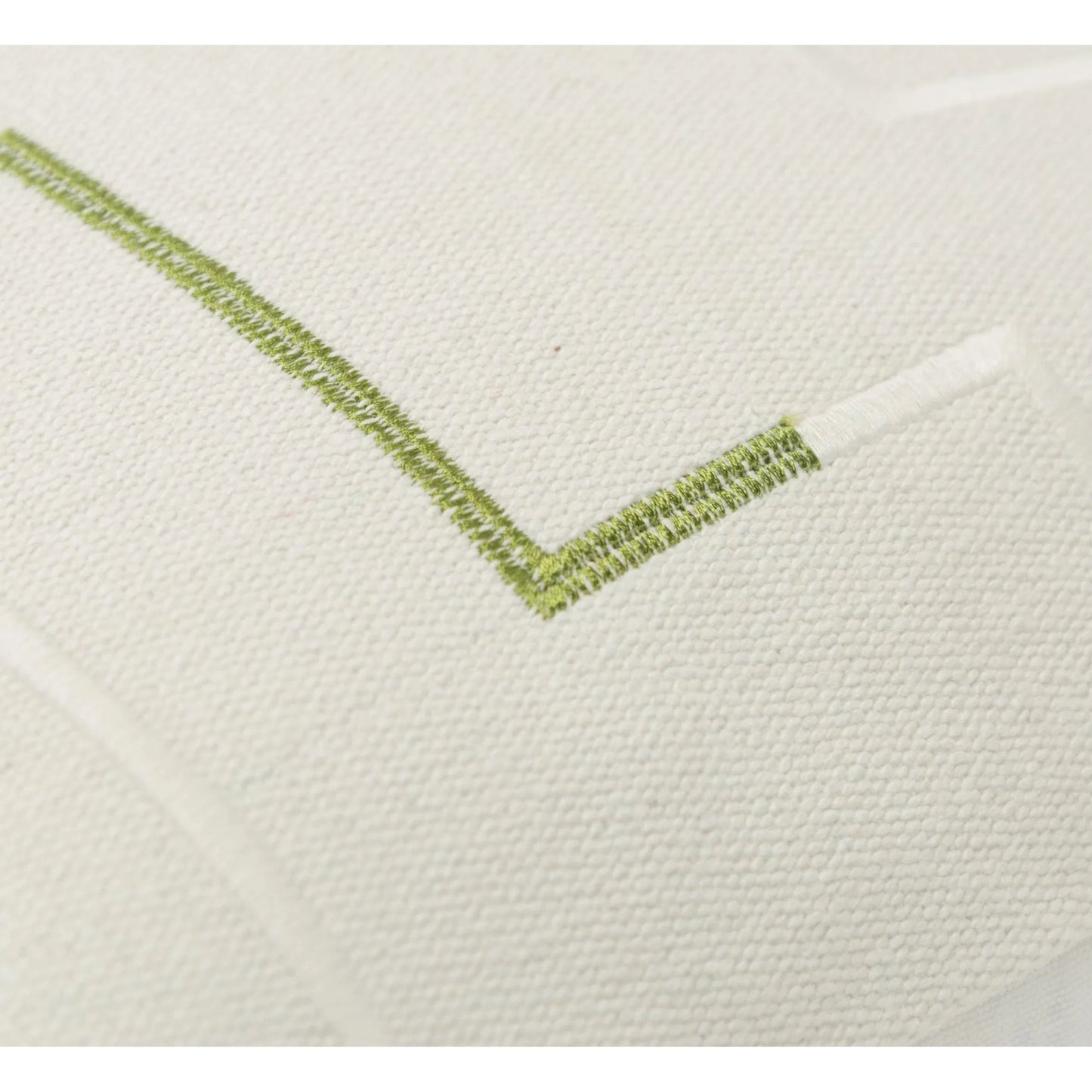 002 SI-2438702 | Closeup | Brantford Pillow by HedgeApple Essentials in green, ivory. Made from cotton in a transitional style.