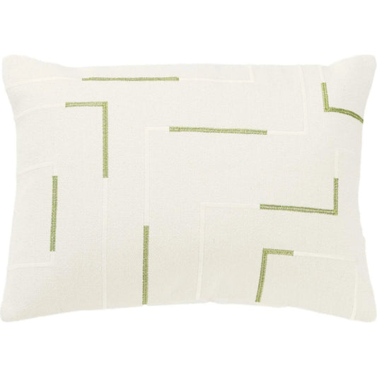 Brantford Pillow by HedgeApple Essentials in green, ivory. Made from cotton in a unique style.