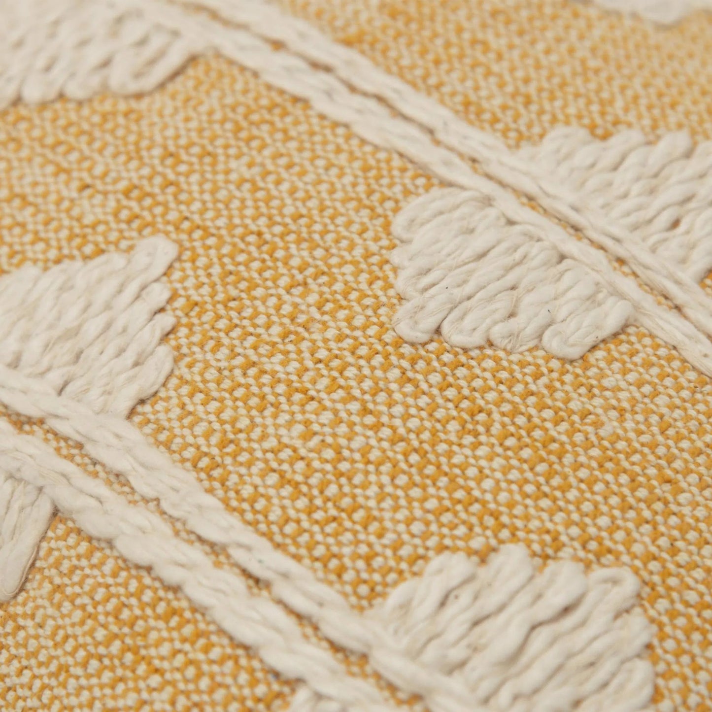 002 SI-2438670 | Closeup | Leake Pillow by HedgeApple Essentials in gold, yellow, marigold. Made from cotton in a eclectic & global style.
