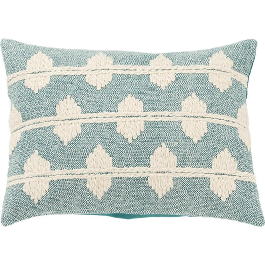 Issaquena Pillow by HedgeApple Essentials in teal. Made from cotton in a unique style.
