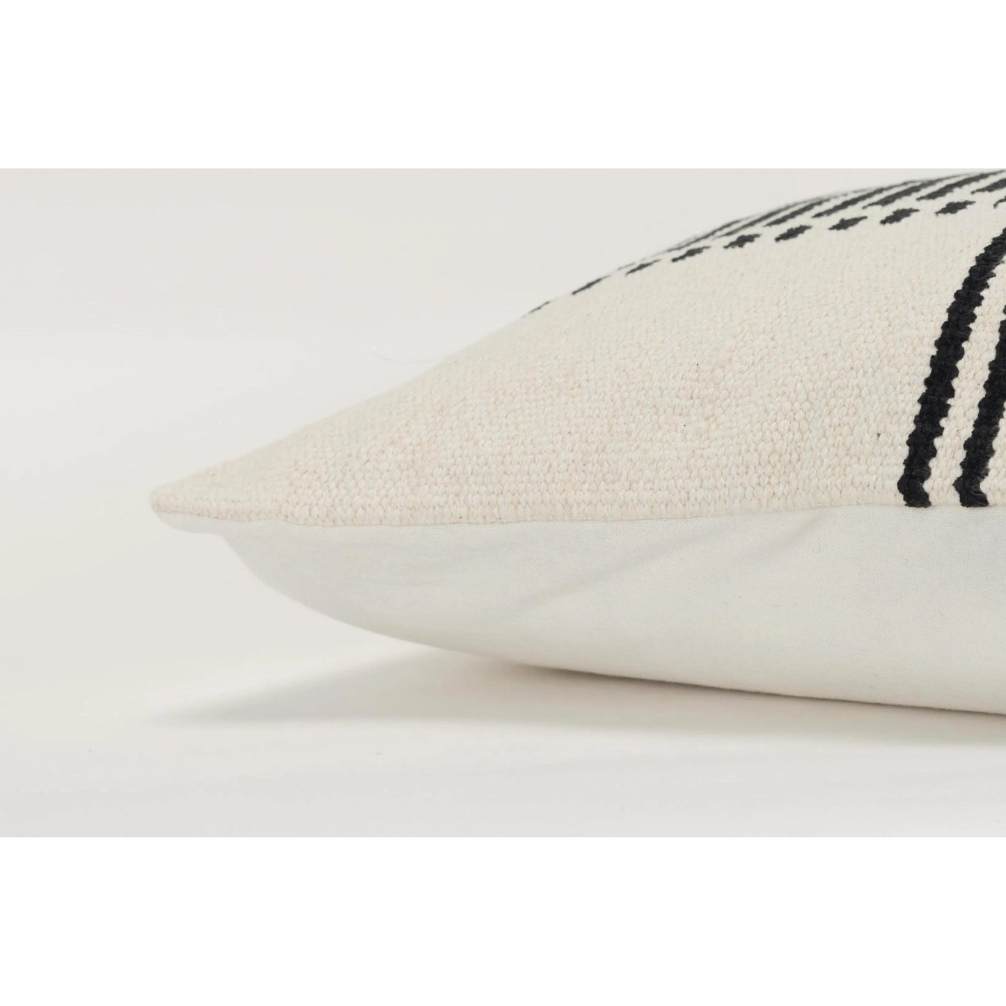 003 SI-2438434 | Closeup | Clifton Pillow by HedgeApple Essentials in black. Made from cotton, rayon in a modern style.