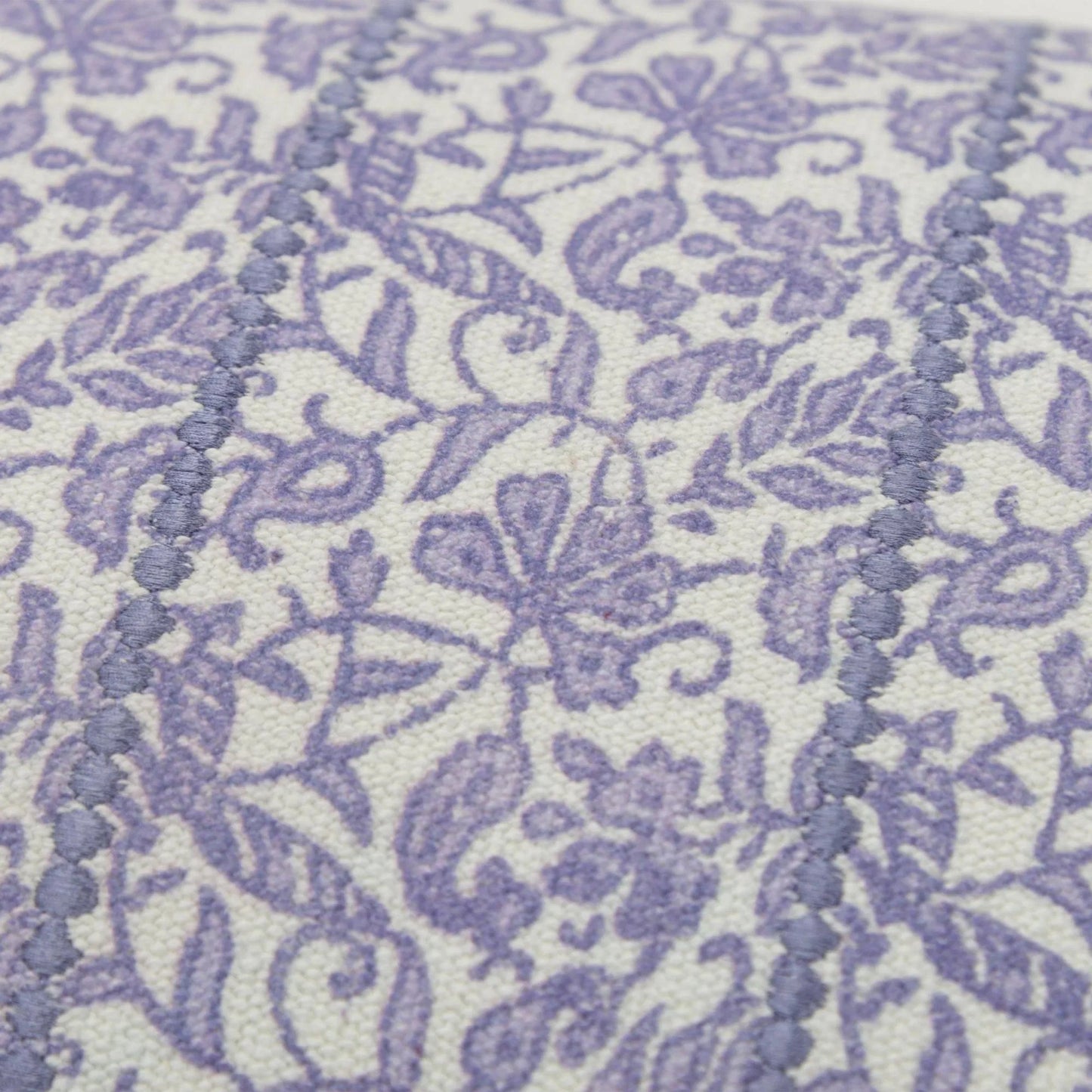 002 SI-2438941 | Closeup | Mecosta Pillow by HedgeApple Essentials in violet. Made from cotton in a traditional style.