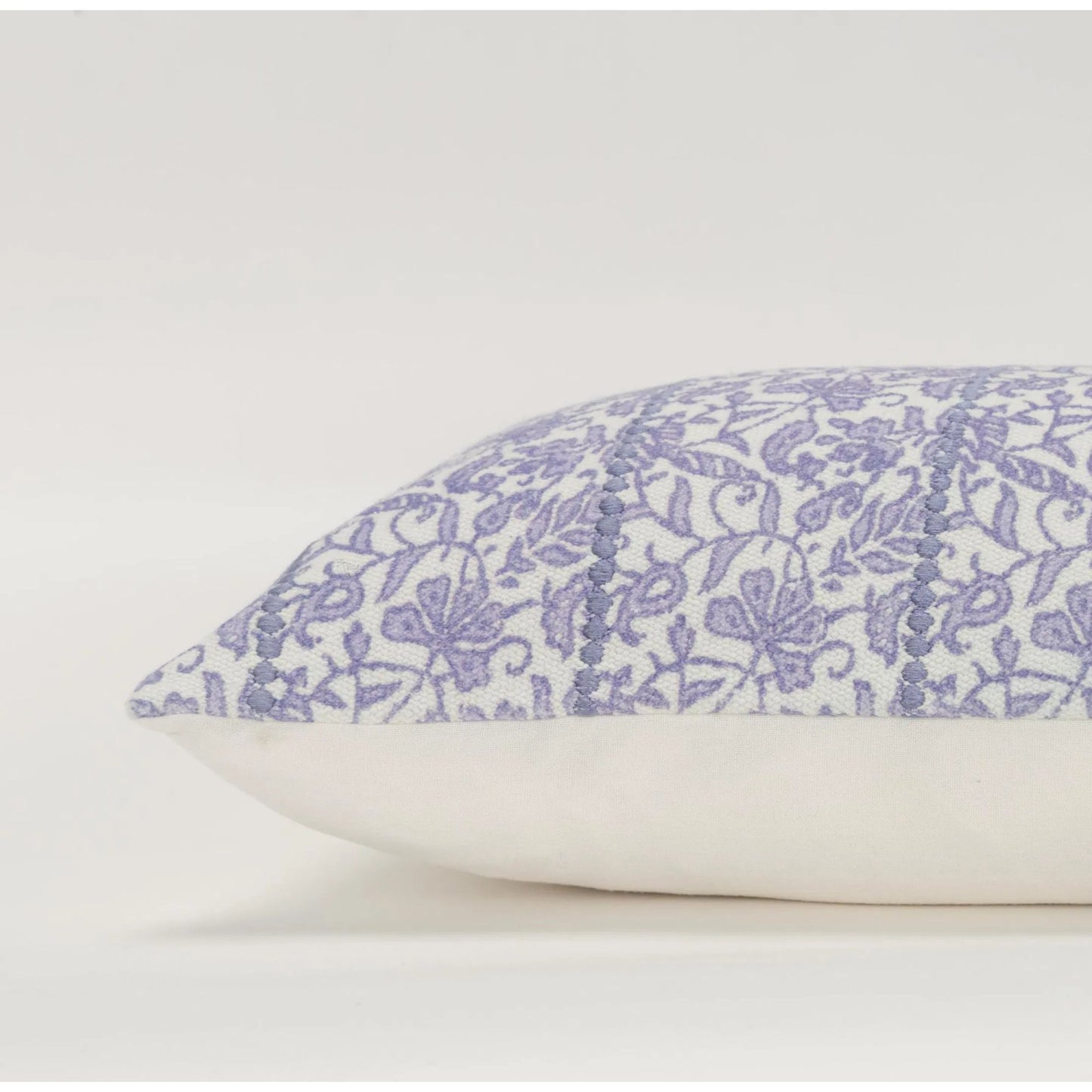 003 SI-2438941 | Closeup | Mecosta Pillow by HedgeApple Essentials in violet. Made from cotton in a traditional style.