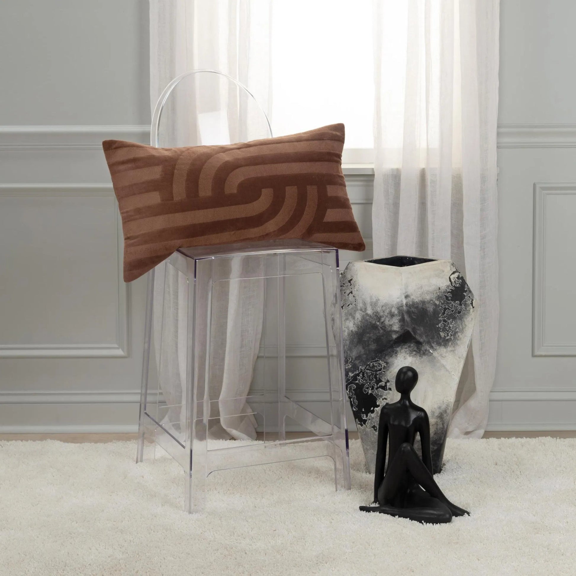 Ballard Pillow by HedgeApple Essentials in brown, cocoa brown. Made from cotton, polyester in a eclectic & global style.